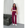 Osy Modal Yumuşak Dokulu Kumaş Tam Fermuarlı Crop Pantalon İkili Takım - Bordo - 159901 Osy Modal Yumuşak Dokulu Kumaş Tam Fermuarlı Crop Pantalon İkili Takım - Bordo - 159901