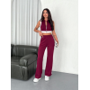 Osy Modal Yumuşak Dokulu Kumaş Tam Fermuarlı Crop Pantalon İkili Takım - Bordo - 159901 Osy Modal Yumuşak Dokulu Kumaş Tam Fermuarlı Crop Pantalon İkili Takım - Bordo - 159901