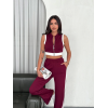 Osy Modal Yumuşak Dokulu Kumaş Tam Fermuarlı Crop Pantalon İkili Takım - Bordo - 159901 Osy Modal Yumuşak Dokulu Kumaş Tam Fermuarlı Crop Pantalon İkili Takım - Bordo - 159901
