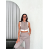 Osy Modal Yumuşak Dokulu Kumaş Tam Fermuarlı Crop Pantalon İkili Takım - Gri 159903