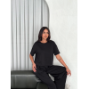 Osy Modal Yumuşak Dokulu Kumaş Bisiklet Yaka T-shirt Bol Paça Pantalon Ikili Takım -Siyah 159907 Osy Modal Yumuşak Dokulu Kumaş Bisiklet Yaka T-shirt Bol Paça Pantalon Ikili Takım -Siyah 159907
