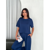 Osy Modal Yumuşak Dokulu Kumaş Bisiklet Yaka T-shirt Bol Paça Pantalon Ikili Takım -Saks Mavi 159908 Osy Modal Yumuşak Dokulu Kumaş Bisiklet Yaka T-shirt Bol Paça Pantalon Ikili Takım -Saks Mavi 159908
