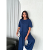 Osy Modal Yumuşak Dokulu Kumaş Bisiklet Yaka T-shirt Bol Paça Pantalon Ikili Takım -Saks Mavi 159908 Osy Modal Yumuşak Dokulu Kumaş Bisiklet Yaka T-shirt Bol Paça Pantalon Ikili Takım -Saks Mavi 159908