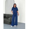 Osy Modal Yumuşak Dokulu Kumaş Bisiklet Yaka T-shirt Bol Paça Pantalon Ikili Takım -Saks Mavi 159908 Osy Modal Yumuşak Dokulu Kumaş Bisiklet Yaka T-shirt Bol Paça Pantalon Ikili Takım -Saks Mavi 159908