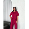 Osy Modal Yumuşak Dokulu Kumaş Bisiklet Yaka T-shirt Bol Paça Pantalon Ikili Takım -Bordo 159909 Osy Modal Yumuşak Dokulu Kumaş Bisiklet Yaka T-shirt Bol Paça Pantalon Ikili Takım -Bordo 159909
