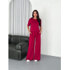 Osy Modal Yumuşak Dokulu Kumaş Bisiklet Yaka T-shirt Bol Paça Pantalon Ikili Takım -Bordo 159909 Osy Modal Yumuşak Dokulu Kumaş Bisiklet Yaka T-shirt Bol Paça Pantalon Ikili Takım -Bordo 159909