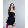 Straplez Sandy Kumaş Şortlu Prenses Etek Mini Klos Elbise- Siyah 160226 Straplez Sandy Kumaş Şortlu Prenses Etek Mini Klos Elbise- Siyah 160226