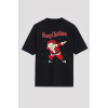 Merry Christmas Baskılı Noel Babalı T-shirt - Siyah 161330