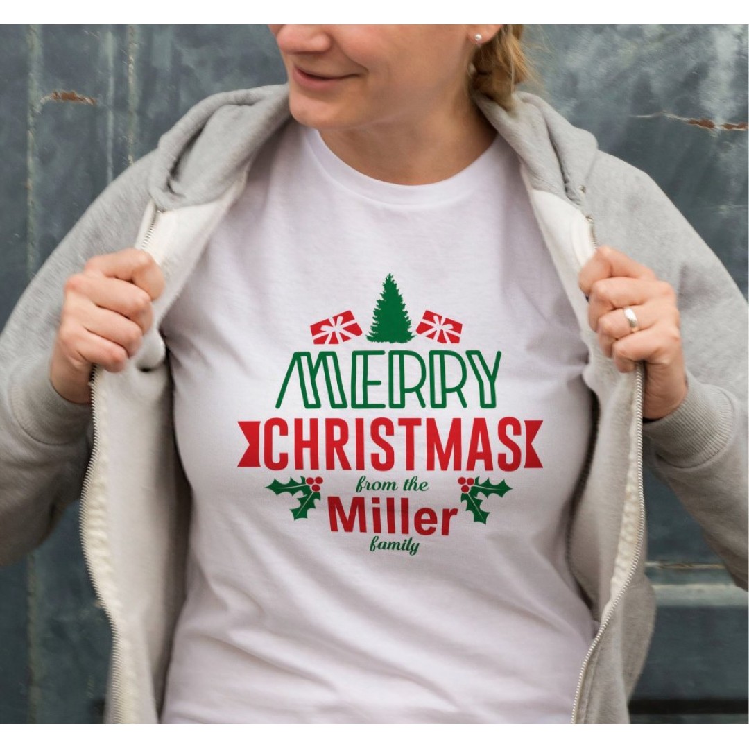 MERRY CHRISTMAS From The Miller Baskılı T-shirt - Beyaz 161331