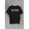 Sevgililer Günü İçin Özel Tasarım Love Baskılı T-shirt - Siyah 161337