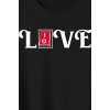 Sevgililer Günü İçin Özel Tasarım Love Baskılı T-shirt - Siyah 161337