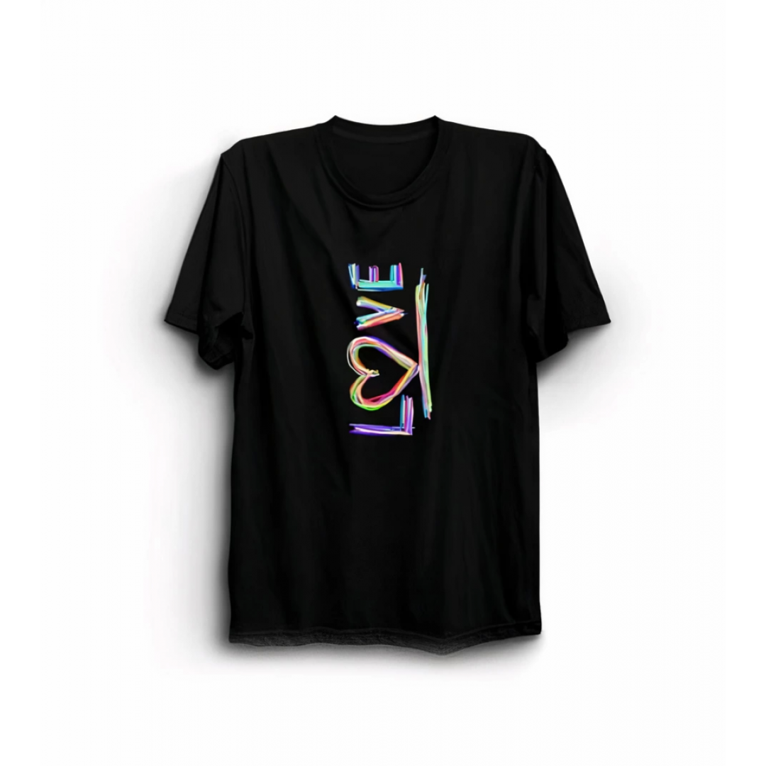 Sevgililer Günü İçin Özel Tasarım Love Baskılı T-shirt - Siyah 161338 Sevgililer Günü İçin Özel Tasarım Love Baskılı T-shirt - Siyah 161338