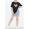 Sevgililer Günü İçin Özel Tasarım Leopar Kalp Baskılı T-shirt - Siyah 161339 Sevgililer Günü İçin Özel Tasarım Leopar Kalp Baskılı T-shirt - Siyah 161339