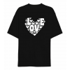 Sevgililer Günü İçin Özel Tasarım Love Kalp Baskılı T-shirt - Siyah 161340