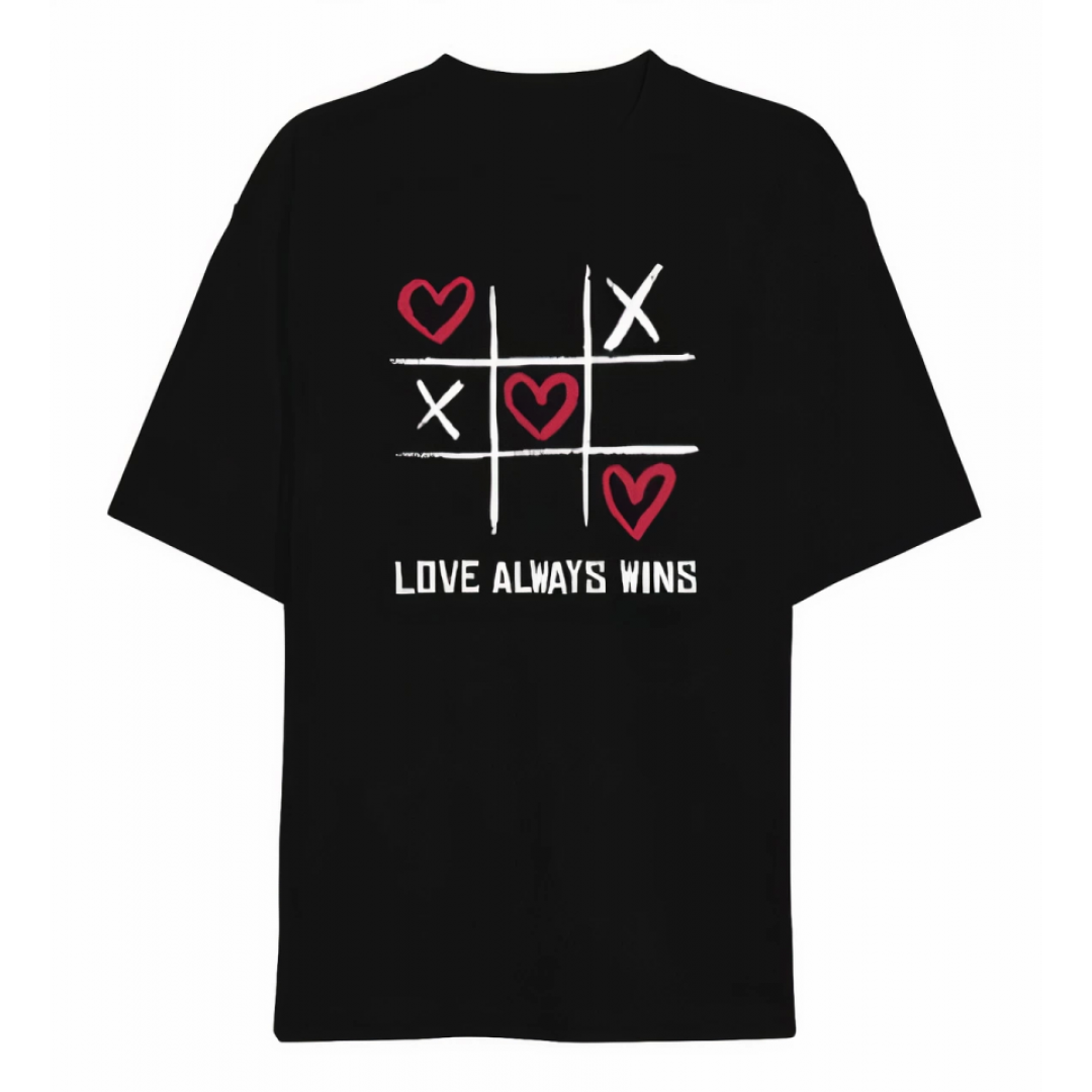 Sevgililer Günü İçin Özel Tasarım Love Always Wıns Baskılı T-shirt - Siyah 161341 Sevgililer Günü İçin Özel Tasarım Love Always Wıns Baskılı T-shirt - Siyah 161341