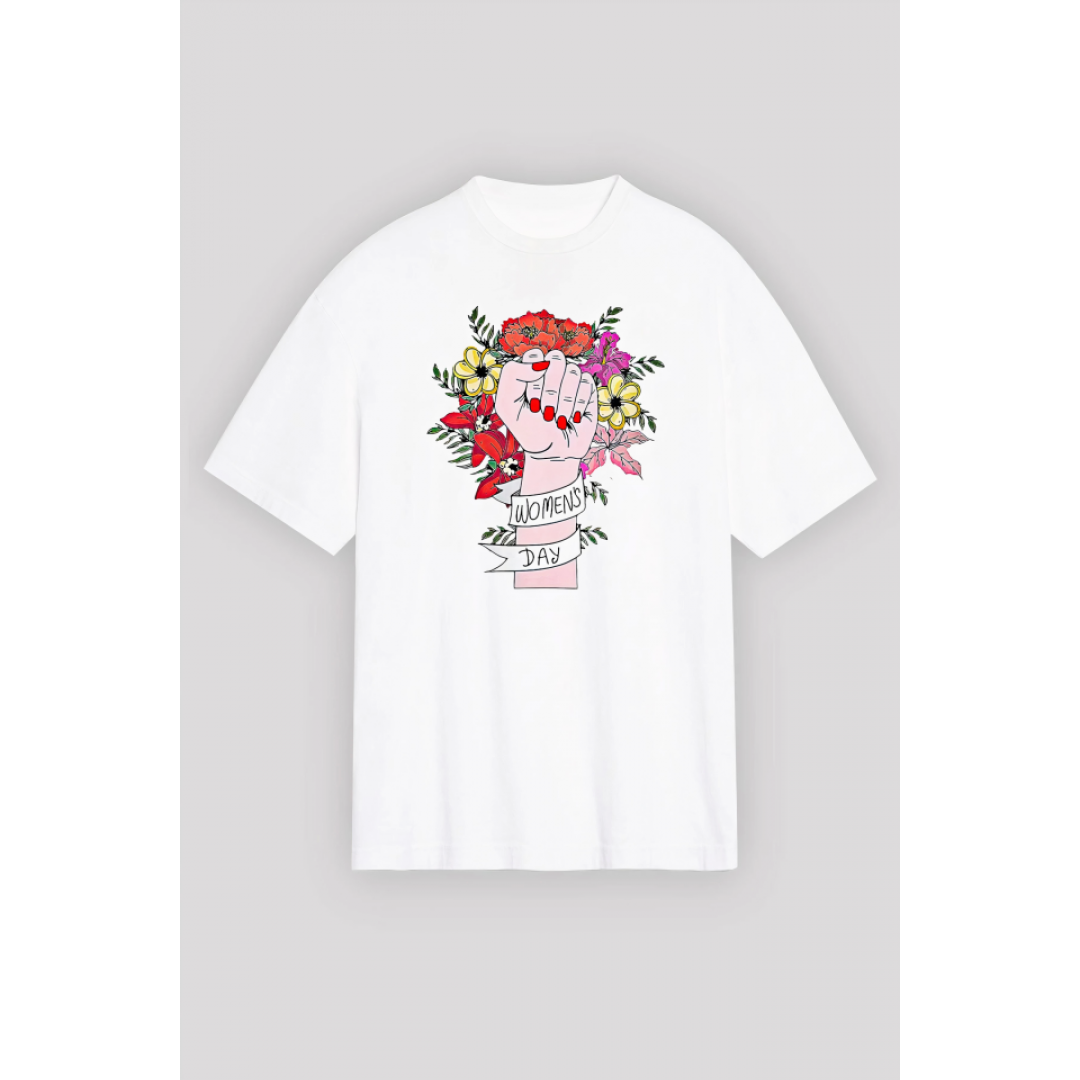 8 Mart Dünya Kadınlar Günü İçin Özel Baskılı T-shirt - Beyaz 161345 8 Mart Dünya Kadınlar Günü İçin Özel Baskılı T-shirt - Beyaz 161345