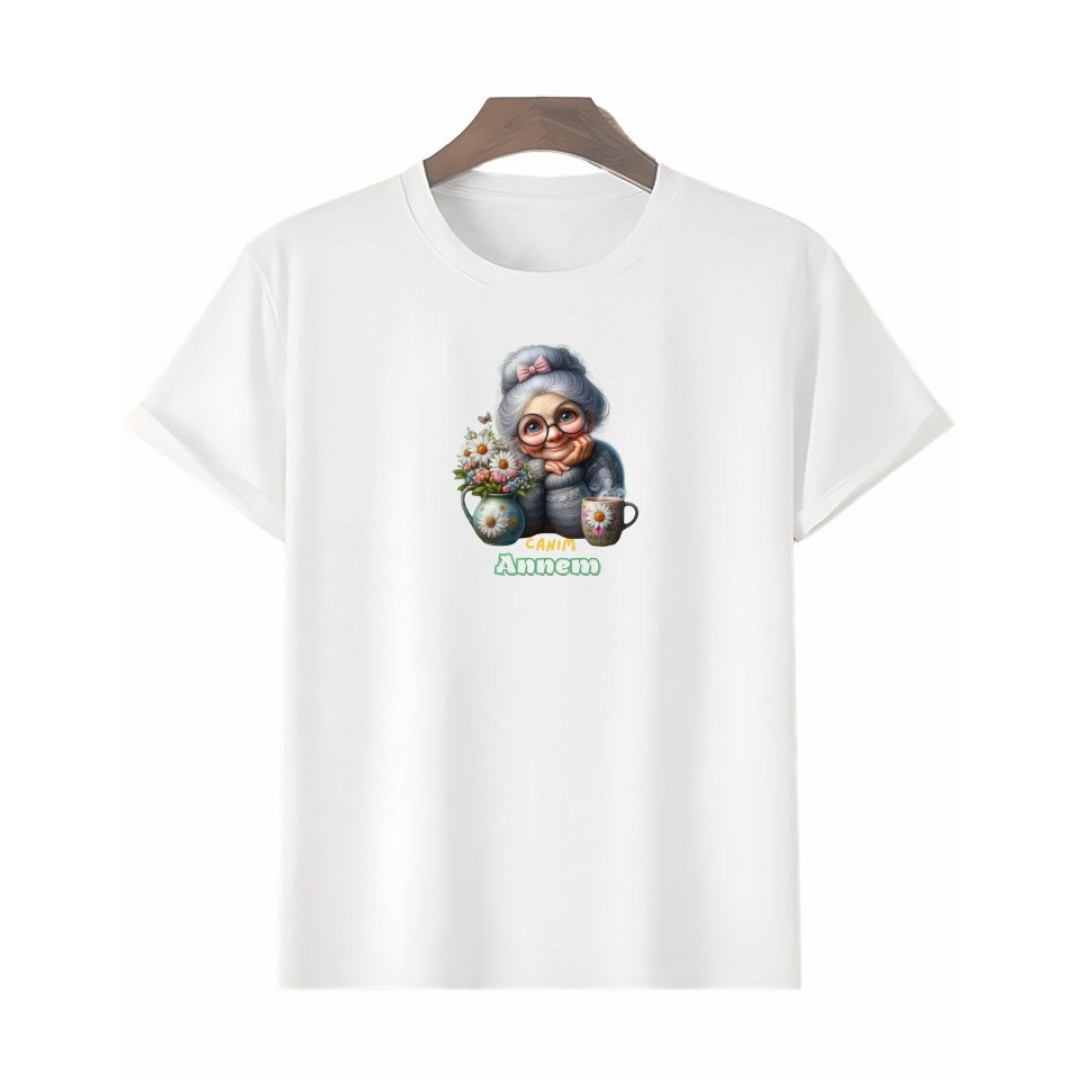 Anneler Gününe Özel Tasarım Canım Annem Baskılı T-shirt - Beyaz - 161352 Anneler Gününe Özel Tasarım Canım Annem Baskılı T-shirt - Beyaz - 161352