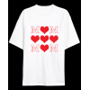 Anneler Gününe Özel Tasarım MOM Kalp Baskılı T-shirt - Beyaz 161353
