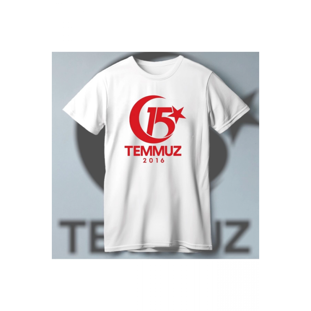 15 Temmuza Özel Tasarım 2016 Baskılı T-shirt - Beyaz 161359 15 Temmuza Özel Tasarım 2016 Baskılı T-shirt - Beyaz 161359