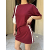 Osy Modal Yumuşak Dokulu Kumaş Parçalı Bisiklet Yaka T-shirt Mini Şortlu Etek İkili Takım -Bordo 161837 Osy Modal Yumuşak Dokulu Kumaş Parçalı Bisiklet Yaka T-shirt Mini Şortlu Etek İkili Takım -Bordo 161837
