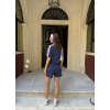 Osy Modal Yumuşak Dokulu Kumaş Parçalı Bisiklet Yaka T-shirt Mini Şortlu Etek İkili Takım -Lacivert 161838 Osy Modal Yumuşak Dokulu Kumaş Parçalı Bisiklet Yaka T-shirt Mini Şortlu Etek İkili Takım -Lacivert 161838