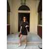 Osy Modal Yumuşak Dokulu Kumaş Parçalı Bisiklet Yaka T-shirt Mini Şortlu Etek İkili Takım - Siyah 161839 Osy Modal Yumuşak Dokulu Kumaş Parçalı Bisiklet Yaka T-shirt Mini Şortlu Etek İkili Takım - Siyah 161839