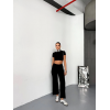 Osy Modal Yumuşak Dokulu Kumaş Kısa Kollu Crop Alt Ispanyol Paça Pantalon Ikili Takım - Siyah 162222 Osy Modal Yumuşak Dokulu Kumaş Kısa Kollu Crop Alt Ispanyol Paça Pantalon Ikili Takım - Siyah 162222