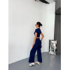 Osy Modal Yumuşak Dokulu Kumaş Kısa Kollu Crop Alt Ispanyol Paça Pantalon Ikili Takım - Lacivert 162224 Osy Modal Yumuşak Dokulu Kumaş Kısa Kollu Crop Alt Ispanyol Paça Pantalon Ikili Takım - Lacivert 162224