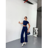 Osy Modal Yumuşak Dokulu Kumaş Kısa Kollu Crop Alt Ispanyol Paça Pantalon Ikili Takım - Lacivert 162224 Osy Modal Yumuşak Dokulu Kumaş Kısa Kollu Crop Alt Ispanyol Paça Pantalon Ikili Takım - Lacivert 162224