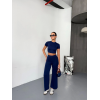 Osy Modal Yumuşak Dokulu Kumaş Kısa Kollu Crop Alt Ispanyol Paça Pantalon Ikili Takım - Lacivert 162224 Osy Modal Yumuşak Dokulu Kumaş Kısa Kollu Crop Alt Ispanyol Paça Pantalon Ikili Takım - Lacivert 162224