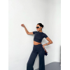 Osy Modal Yumuşak Dokulu Kumaş Kısa Kollu Crop Alt Ispanyol Paça Pantalon Ikili Takım - Füme 162226 Osy Modal Yumuşak Dokulu Kumaş Kısa Kollu Crop Alt Ispanyol Paça Pantalon Ikili Takım - Füme 162226