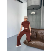 Osy Modal Yumuşak Dokulu Kumaş Kısa Kollu Crop Rahat Pantalon Ikili Takım - Kahverengi - 162230 Osy Modal Yumuşak Dokulu Kumaş Kısa Kollu Crop Rahat Pantalon Ikili Takım - Kahverengi - 162230