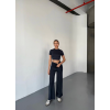 Osy Modal Yumuşak Dokulu Kumaş Kısa Kollu Crop Rahat Pantalon Ikili Takım - Füme 162231 Osy Modal Yumuşak Dokulu Kumaş Kısa Kollu Crop Rahat Pantalon Ikili Takım - Füme 162231