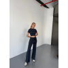 Osy Modal Yumuşak Dokulu Kumaş Kısa Kollu Crop Rahat Pantalon Ikili Takım - Füme 162231 Osy Modal Yumuşak Dokulu Kumaş Kısa Kollu Crop Rahat Pantalon Ikili Takım - Füme 162231