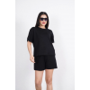 Osy Modal Yumuşak Dokulu Kumaş Bisiklet Yaka T-shirt Kısa Şort İkili Takım - Siyah 162240 Osy Modal Yumuşak Dokulu Kumaş Bisiklet Yaka T-shirt Kısa Şort İkili Takım - Siyah 162240