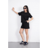 Osy Modal Yumuşak Dokulu Kumaş Bisiklet Yaka T-shirt Kısa Şort İkili Takım - Siyah 162240 Osy Modal Yumuşak Dokulu Kumaş Bisiklet Yaka T-shirt Kısa Şort İkili Takım - Siyah 162240