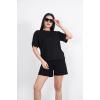 Osy Modal Yumuşak Dokulu Kumaş Bisiklet Yaka T-shirt Kısa Şort İkili Takım - Siyah 162240 Osy Modal Yumuşak Dokulu Kumaş Bisiklet Yaka T-shirt Kısa Şort İkili Takım - Siyah 162240