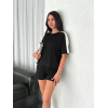 Osy Modal Yumuşak Dokulu Kumaş Parçalı Bisiklet Yaka T-shirt Kısa Şort İkili Takım - Siyah 162241