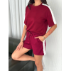 Osy Modal Yumuşak Dokulu Kumaş Parçalı Bisiklet Yaka T-shirt Kısa Şort İkili Takım - Bordo 162242 Osy Modal Yumuşak Dokulu Kumaş Parçalı Bisiklet Yaka T-shirt Kısa Şort İkili Takım - Bordo 162242
