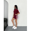 Osy Modal Yumuşak Dokulu Kumaş Parçalı Bisiklet Yaka T-shirt Kısa Şort İkili Takım - Bordo 162242 Osy Modal Yumuşak Dokulu Kumaş Parçalı Bisiklet Yaka T-shirt Kısa Şort İkili Takım - Bordo 162242
