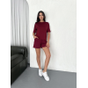 Osy Modal Yumuşak Dokulu Kumaş Parçalı Bisiklet Yaka T-shirt Kısa Şort İkili Takım - Bordo 162242 Osy Modal Yumuşak Dokulu Kumaş Parçalı Bisiklet Yaka T-shirt Kısa Şort İkili Takım - Bordo 162242