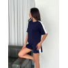 Osy Modal Yumuşak Dokulu Kumaş Parçalı Bisiklet Yaka T-shirt Kısa Şort İkili Takım - Mavi 162243 Osy Modal Yumuşak Dokulu Kumaş Parçalı Bisiklet Yaka T-shirt Kısa Şort İkili Takım - Mavi 162243