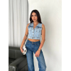 Kot Jeans Yelek - Buz Mavisi - 162255 Kot Jeans Yelek - Buz Mavisi - 162255