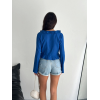 Keten Uzun Kol Bağacık Detaylı Bluz - Lacivert - 162339 Keten Uzun Kol Bağacık Detaylı Bluz - Lacivert - 162339