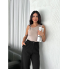 Osy Modal Yumuşak Dokulu Kumaş Bisiklet Yaka Sıfır Kol Bluz Omuz Toka Aksesuar Detaylı - Bej 162341 Osy Modal Yumuşak Dokulu Kumaş Bisiklet Yaka Sıfır Kol Bluz Omuz Toka Aksesuar Detaylı - Bej 162341