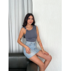 Osy Modal Yumuşak Dokulu Kumaş Bisiklet Yaka Sıfır Kol Bluz Omuz Toka Aksesuar Detaylı - Antrasit 162343 Osy Modal Yumuşak Dokulu Kumaş Bisiklet Yaka Sıfır Kol Bluz Omuz Toka Aksesuar Detaylı - Antrasit 162343