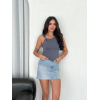 Osy Modal Yumuşak Dokulu Kumaş Bisiklet Yaka Sıfır Kol Bluz Omuz Toka Aksesuar Detaylı - Antrasit 162343 Osy Modal Yumuşak Dokulu Kumaş Bisiklet Yaka Sıfır Kol Bluz Omuz Toka Aksesuar Detaylı - Antrasit 162343