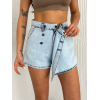 Kot Jeans Kesimetrik Kesim Cepli Şortlu Etek - Gri 162724 Kot Jeans Kesimetrik Kesim Cepli Şortlu Etek - Gri 162724