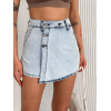 Kot Jeans Kesimetrik Kesim Cepli Şortlu Etek - Gri 162724 Kot Jeans Kesimetrik Kesim Cepli Şortlu Etek - Gri 162724