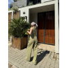 Keten Asimetrik Tek Omuzlu Bluz Pantalon Takım- Su Yeşili 162885 Keten Asimetrik Tek Omuzlu Bluz Pantalon Takım- Su Yeşili 162885